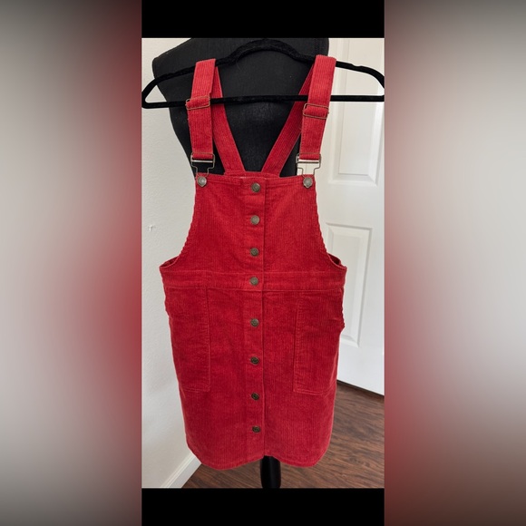 Women’s small Red Corduroy Overalls - Picture 1 of 8